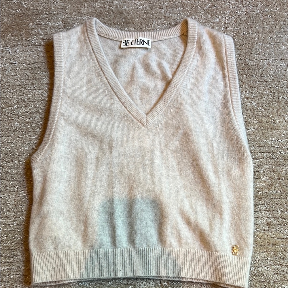 Eterne Light Beige Sleeveless Knit Top